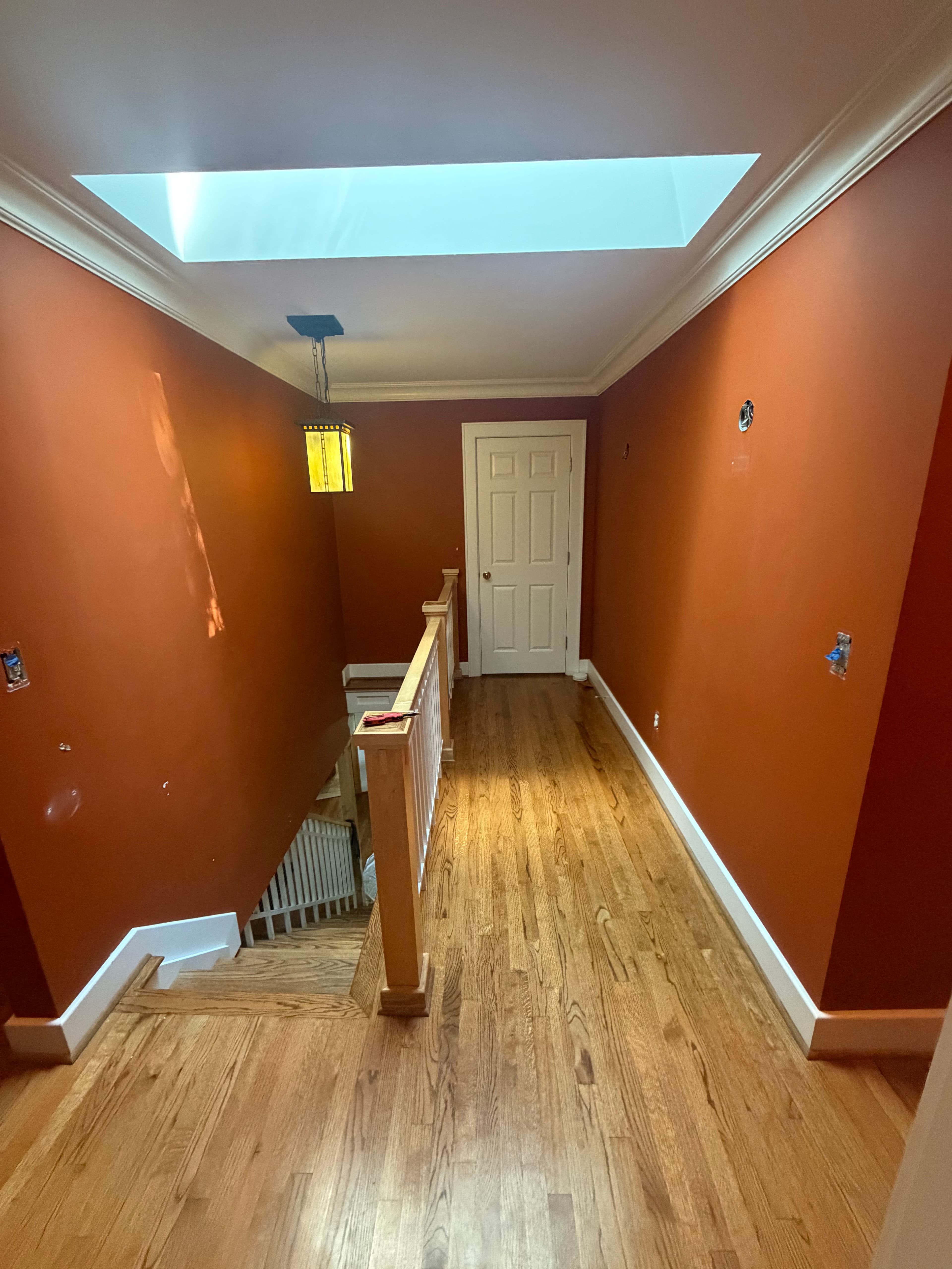 Project Upstairs Hallway Goes From Dark and Heavy to Bright and Clean image